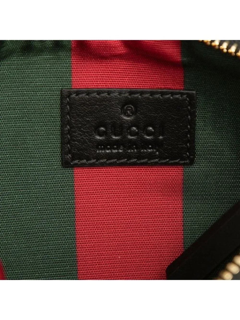 Gucci GG Emblem Supreme Handbag Bag Beige Black Leather